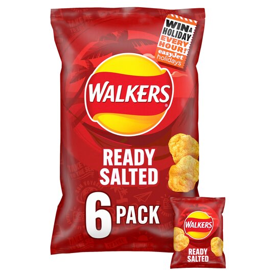 Walkers Ready Salted Crisps 6X25g