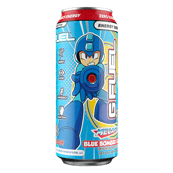 G FUEL Zero Sugar Energy Drink – Mega Man Blue Bomber Slushee – (473ml)
