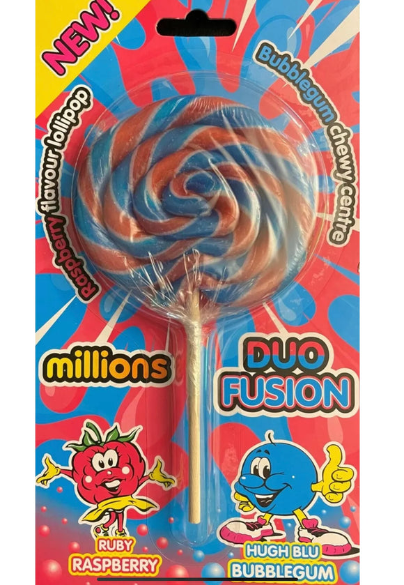 Millions Bubblegum-Raspberry Giant 17 cm Whirl Pop Lollipops Swirl Lollipops