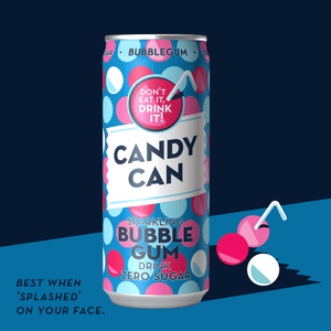 Candy Can Sparkling Bubble Gum Zero Sugar (330ml)