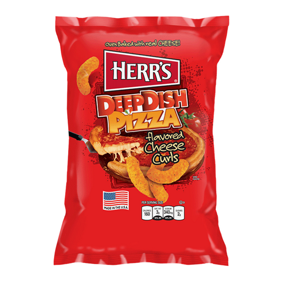 Herr's Deep Dish Pizza Flavoured Cheese Curls - 7oz (198g)