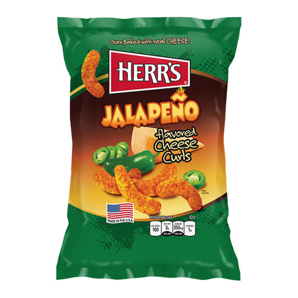 Herr's Cheese Curls - Jalapeno Flavour Puffs - 1oz (29g)