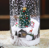 Christmas Snowy LED Circular Moving Around Tree Musical Candle USB